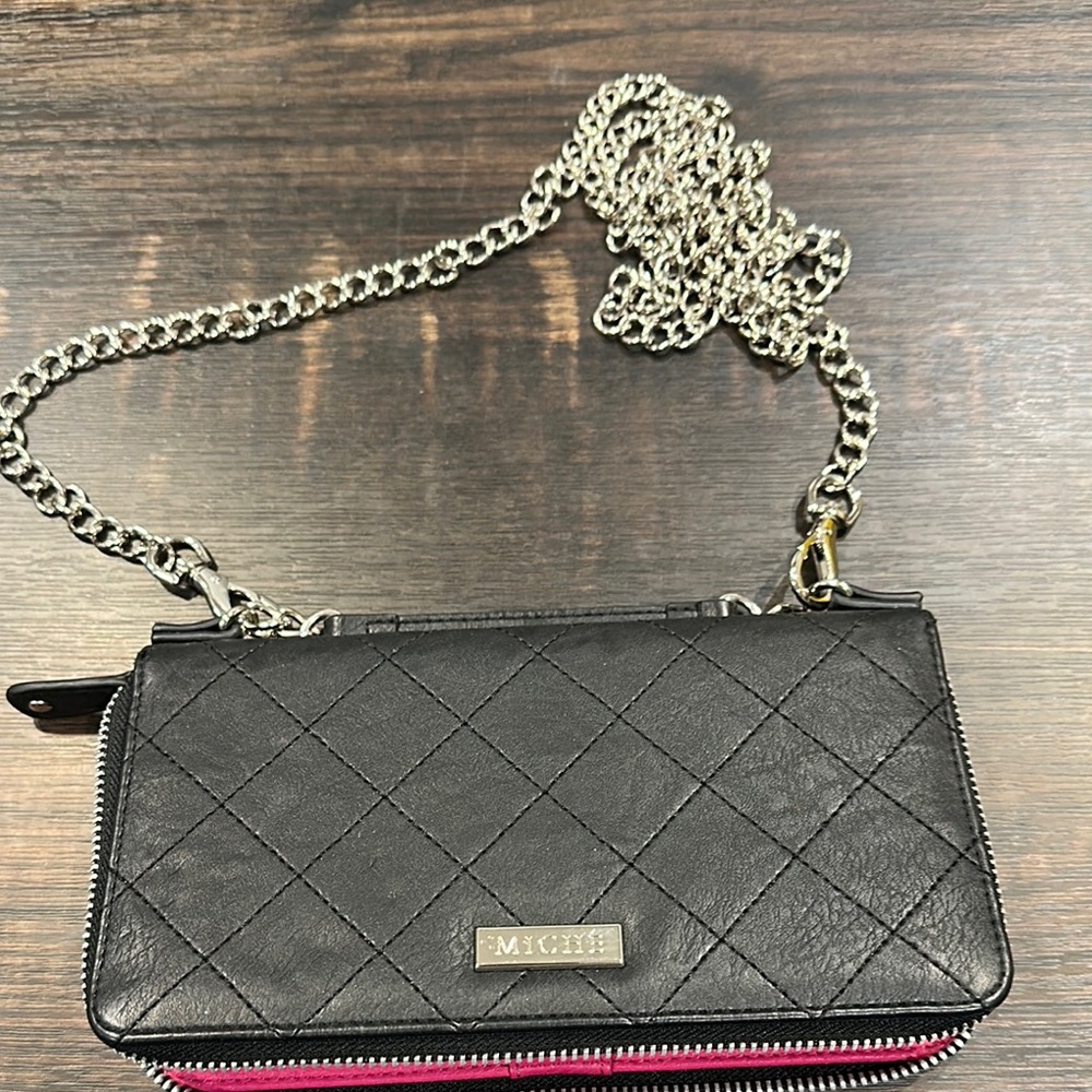 MICHE Black Quilted Chain Wallet